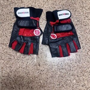 MultiGrip Weightlifting Red and Black Men's Gloves